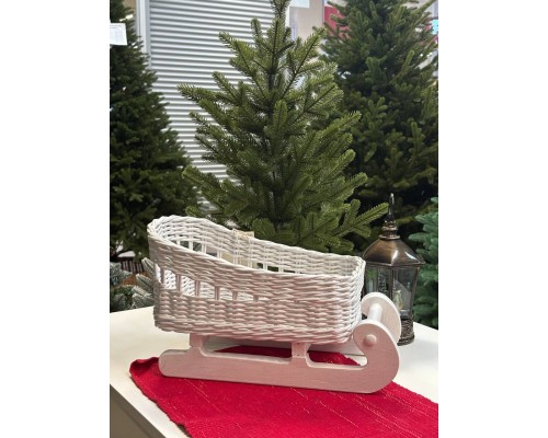 Украшение новогоднее Саночки 21*35см Белые недорого