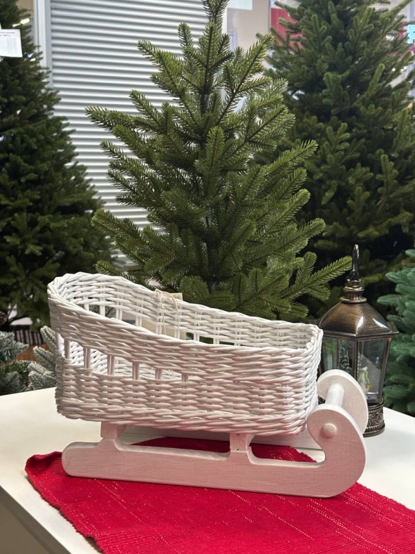 Украшение Новогоднее Саночки 21*35см Белые