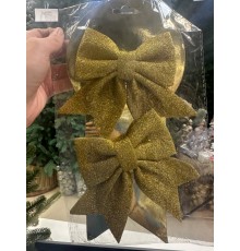 Украшение новогоднее "Бант" в ассортименте 12 *14 см золото