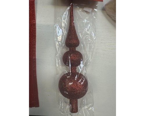 Верхушка елочная декоративная красная 29 см Минске