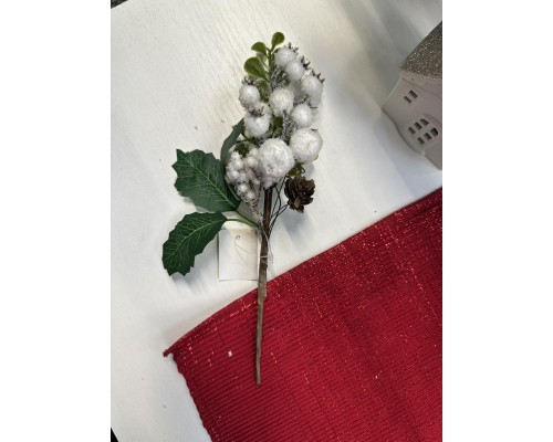 Ветка новогодняя искусственная 27см недорого декоративная