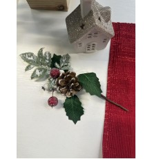 Ветка новогодняя искусственная 29см 