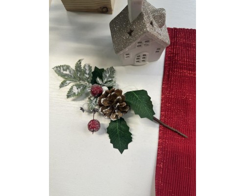 Ветка новогодняя искусственная 29см декоративная