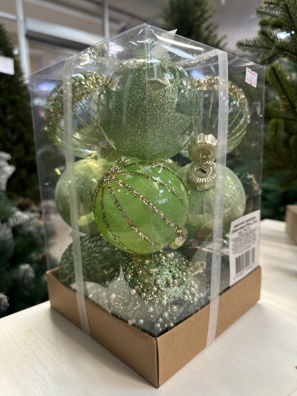 Набор Ёлочных украшений, Шары, 12 штук, 8 см