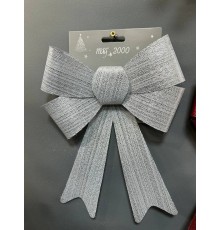 Украшение новогоднее "Бант" Серебро 23 *32 см 
