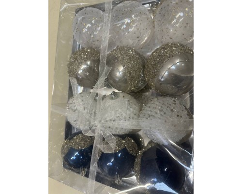 Набор елочных украшений Шары 12шт 8см недорого Набор елочных украшений Шары 12шт 8см недорого