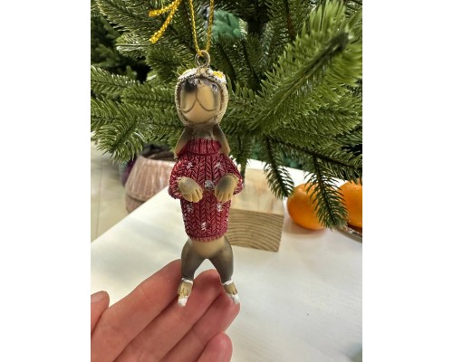 Украшение новогоднее подвесное Собачка 9,7 * 2,8 *2,8 см недорого Украшение новогоднее подвесное Собачка 9,7 * 2,8 *2,8 см недорого