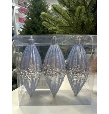 Новогоднее украшение Сосульки 12 см, 3 штуки