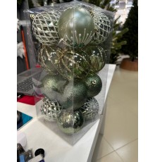 Новогоднее украшение Набор шаров D-8 см, 16 шт. Новогоднее украшение Набор шаров D-8 см, 16 шт.