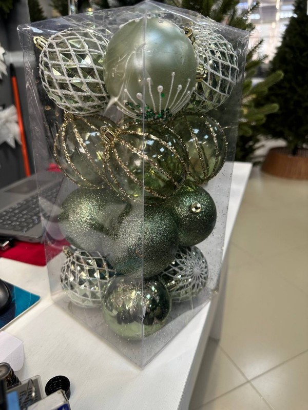 Новогоднее украшение Набор шаров D-8 см, 16 шт.