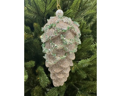 Украшение новогоднее елочное Шишка  (с зеленым) в Минске