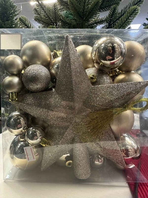 Новогоднее украшение Набор шаров с верхушкой (48шт)