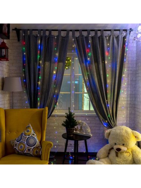 Гирлянда Светодиодный дождь из росы 3х3 м, мультиколор