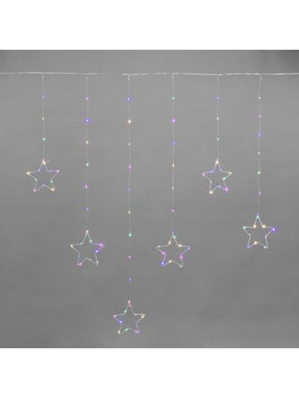 Гирлянда Светодиодный занавес из росы с фигурами Звезд, МУЛЬТИКОЛОР 