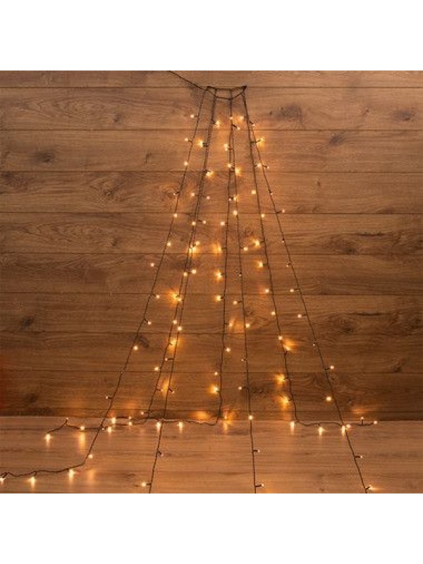 Елочная гирлянда с кольцом, 7 нитей по 1,8 метра, цвет диодов теплый белый