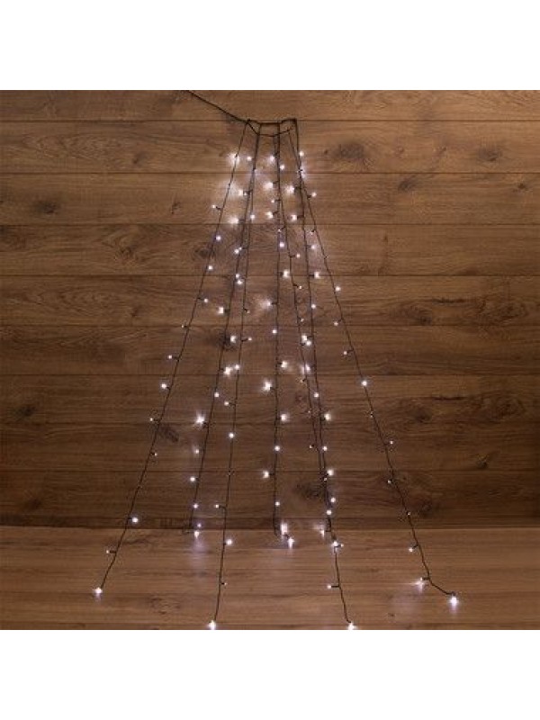 Елочная гирлянда с кольцом, 7 нитей по 1,8 метра, цвет диодов белый