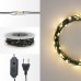 Купить электрогирлянду НИТЬ-РОСА 200 LED, ТЕПЛО-БЕЛЫЙ, 20М; ПР-ЗЕЛ, IP 20