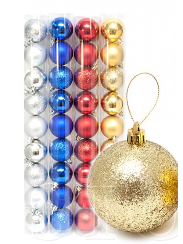 Набор шаров новогодних "Классика 3D" 4смх12шт в упаковке