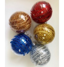 Набор шаров новогодних "Праздничные" 10смх2шт (в упаковке 1 цвет)