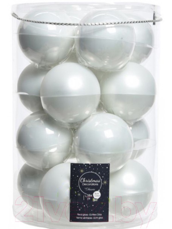Набор шаров новогодних Микс белые 4-6см  30 шт уп