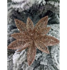 Украшение новогоднее Цветок Лотос 13 см (на прищепке) Айвори