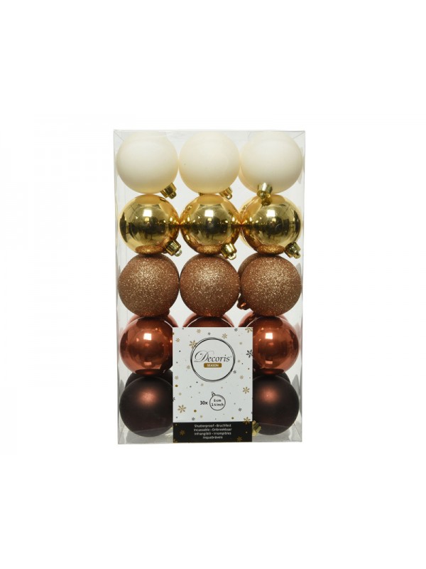 Шары новогодние Bronzo 6 см * 30 шт