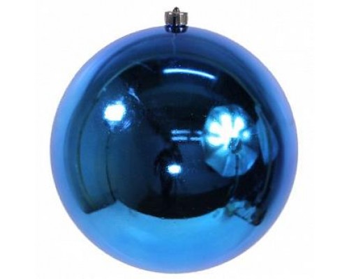 Большие Шары новогодние синие глянцевый 10 см (1 шт)