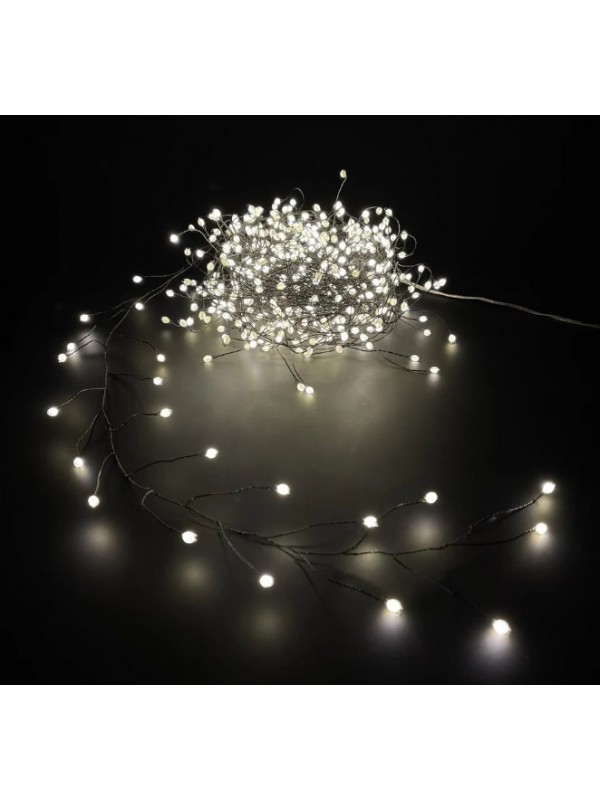Электрогирлянда диодная Роса Мишура 50 м 1500 диодов Белый теплый (на бабине)